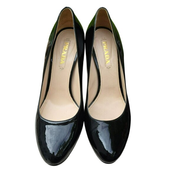 Prada Womens Black Patent Leather High Heel Pumps Size 9 (40.5) JJ4099 - Picture 6 of 16